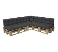 Coussins palettes Matelassé - POKAR - Set 8 pièces - 100% Polypropylène - Extérieur