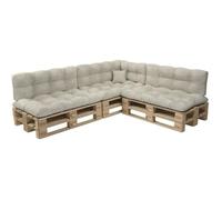 Coussins palettes Matelassé - POKAR - Set 8 pièces - Beige - Intérieur/Extérieur