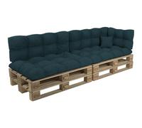 POKAR Set de 6 Coussins Matelassé pour Palettes Euro: 2X Assise 120x80cm + 2X Dossier 120x40cm + 1x Dossier 60x40cm + 1x Coussin 40x40cm, Canapé de Jardin, sans Palette, Vert foncé