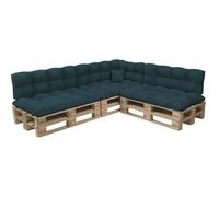 Coussins palettes Matelassé - Vert foncé - Set 8 pièces COUSSINS DE PALETTES - 100% Polypropylène - Intérieur/Extérieur - POKAR