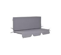Outsunny Coussins pour balancelle de Jardin, Coussins pour balancelle 3 Places, 2 pièces pour siège et Dossier, Polyester 180g/m², 130 x 45 x 5 cm, Gris foncé