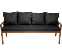 Coussins pour banc de jardin Noir| Assise 170x60x7 + dossier 4x 56x50cm| Coussins pour balançoire de jardin| Coussins pour mobilier de jardin pour 4 personnes