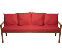 Coussins pour banc de jardin Rouge| Assise 170x50x7 + dossier 4x 56x50cm| Coussins pour salon de jardin pour 4 personnes| Coussins pour balançoire de jardin