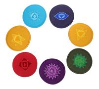 Coussins pour Bol Chantant de Bouddha Brodés 7 Pièces en Polyester