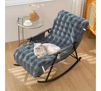 Coussins pour Fauteuil À Bascule en Fausse Fourrure De Lapin Coussins Moelleux Et Duveteux pour Fauteuil Inclinable Tapis pour Chaise De Bureau Protection pour Meubles(Gray)