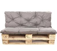 Coussins pour meubles en palette assise 120x60 / dossier 120x40cm | Coussin de palette gris-Simple| Coussins pour sièges en palette d'extérieur
