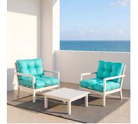 Coussins pour salon de jardin capitonné 50x50cm Bleu caraibes