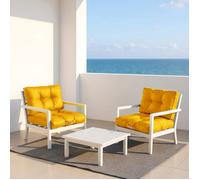 deco arts Coussins pour Salon de Jardin - Coussins extérieur - 50x50 cm - Coussin de Remplacement pour Fauteuil, Banc & Chaise d'extérieur - Imperméable, Confortable & capitonné - Jaune