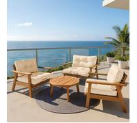 Coussins pour Salon de Jardin - Coussins extérieur - 60x60 cm - Coussin de Remplacement pour Fauteuil, Banc & Chaise d'extérieur - Imperméable, Confortable & capitonné - Beige