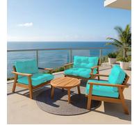 Coussins pour salon de jardin capitonné 60x60cm Bleu caraibes