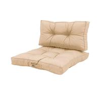 Coussins pour Salon de Jardin - Coussins extérieur - 60x60 cm - Coussin de Remplacement pour Fauteuil, Banc & Chaise d'extérieur - Imperméable, Confortable & capitonné - Beige