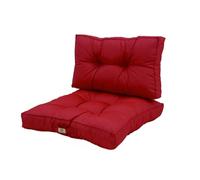 Coussins pour Salon de Jardin - Coussins extérieur - 60x60 cm - Coussin de Remplacement pour Fauteuil, Banc & Chaise d'extérieur - Imperméable, Confortable & capitonné - Rouge