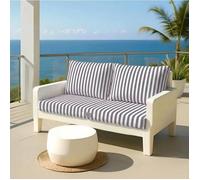 Lot de 3 Coussins Déhoussables Rayures Gris foncés pour Salon de Jardin - Confort Premium, Anti UV Assise: 100 X 50 cm Dossier: 35 x 50 cm - Déco Arts