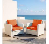 Coussins pour salon de jardin déhoussable 50x50cm orange