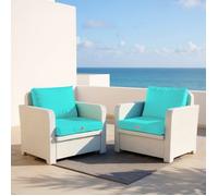 Coussins pour Salon de Jardin Déhoussable - Coussins extérieur - 50x60 cm - Coussin de Remplacement pour Fauteuil, Banc & Chaise d'extérieur - Imperméable & Confortable - Bleu caraïbes