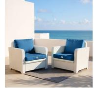 Coussins pour salon de jardin déhoussable 50x60cm Bleu pétrole