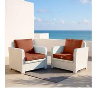 Coussins pour salon de jardin déhoussable 50x60cm Terracotta