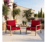 deco arts Coussins pour Salon de Jardin Déhoussable - Coussins extérieur - 60x60 cm - Coussin de Remplacement pour Fauteuil, Banc & Chaise d'extérieur - Imperméable & Confortable - Rouge