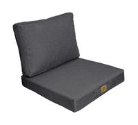 Coussins pour Salon de Jardin Déhoussable - Tissu Effet Lin - Coussins extérieur - 50x50cm - Coussin de Remplacement pour Fauteuil d'extérieur - Gris Chiné - Déco Arts