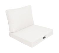 Coussins pour Salon de Jardin Déhoussable - Tissu Effet Lin - Coussins extérieur - 50x50cm - Coussin de Remplacement pour Fauteuil d'extérieur - Blanc Cassé - Déco Arts