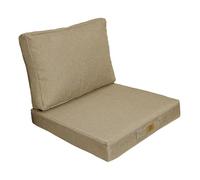Coussins pour Salon de Jardin Déhoussable - Tissu Effet Lin - Coussins extérieur - 60x60cm - Coussin de Remplacement pour Fauteuil d'extérieur - Beige - Déco Arts