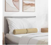 Coussins rouleau - VIDAXL - Lot de 2 - Velours côtelé vert gris - Ø15 x 40 cm - Déhoussable