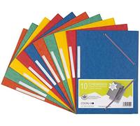 Coutal 40744 Chemise Carte Lustrée A 4 210 x 297 mm 5/10E 390 g Masse Teintée Classique Lot de 10 Couleurs Assorties