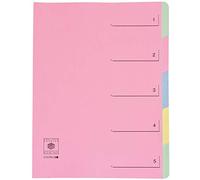 COUTAL Lot de 5 Trieurs 5 onglets en dossier Dos extensible Rubriques imprimées Rose
