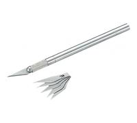 Couteau 6 lames - 1 montée + 5 de rechange - manche en acier SAM OUTILLAGE