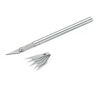 Couteau 6 lames - 1 montée + 5 de rechange - manche en acier SAM OUTILLAGE