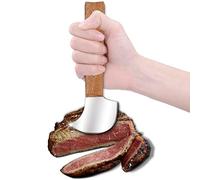 Couteau à bascule Fstcrt, équipement adaptatif à une main, couteau Ulu courbé pour couper les aliments en boîte ou bol, couteau à steak idéal pour tremblements, arthrite, personnes âgées
