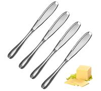 Couteau à Beurre 3 en 1 Multifonction, Épandeur de Fromage et de Beurre, Bigoudi et Épandeur de Beurre en Acier Inoxydable Avec Bord Dentelé, Fentes de Déchiquetage pour Couper le Fromage Aux Fruits e