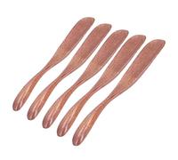 Couteau à Beurre en Bois 5 Pièces, épandeur de Fromage en Bois Naturel de qualité Supérieure, Large Application pour le Beurre, la Confiture, le Miel, Artisanat Exquis, (Grande