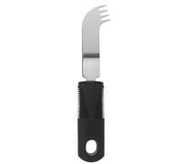 Couteau à Beurre Ergonomique Anti-vibrations Fromage Noir | Acier Inoxydable et Tpr, Bord Dentelé et Pointe Arrondie, Prise Large, la Cuisine et Ergothérapie