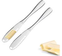 Couteau À Beurre Et Couteau À Décorer,2 Pièces ¿ Couteau Avec Bord Dentelé Et Structure À Fente Pour Boucles De Beurre,Garniture,Coupe ¿ Argent,15 Cm