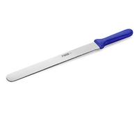 Couteau à boulanger (acier, inoxydable), coupe à une face - Manche en plastique bleu - Lame : 31 cm