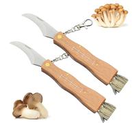 Couteau à champignons 2 pièces avec brosse et règle, couteau de poche à champignons/truffes, couteau à champignons pliant couteau pliant d'extérieur ensemble de couteaux à champignons cadeau (2L)