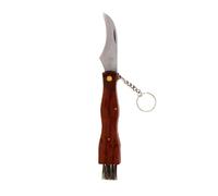 Pradel Excellence - Couteau à Champignons Évasion - avec Brosse - Lame 7 cm en Acier Inoxydable 2CR13, Manche en Bois de Rose - Couteau Porte-Clés, Accroche Ceinture - Boîte Couleur 80 x 265 x 20 mm