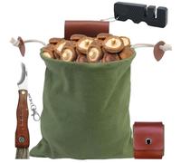 Couteau à champignons avec brosse et étui; kit de cueillette portable comprenant couteau à champignons, brosse, porte-clés pierre à aiguiser et règle; couteau à champignons pliant en acier inoxydable