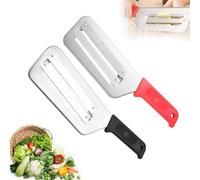 Couteau à chou trancheuse Déchiqueteuse de chou pour salade de choucroute Hachoir à chou en acier inoxydable Coupe-chou avec deux lames tranchantes poignée en plastique (2PCS)