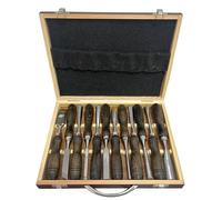Couteau à découper le bois, ciseau coupe-bois, ensemble d'outils à main, menuiserie, ciseau plat, sculpture professionnelle, ciseau à bois 4/12 pièces (Size : 12PCS)
