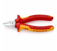 Knipex Pince coupante de côté 70 06 140, chromée, manches bi-matière isolées VDE 140 mm