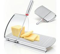 Couteau à fromage en acier inoxydable Coupe-fromage multifonction Râpe à fromage Planche à découper le fromage avec échelle de taille précise adaptée à la découpe de légumes Beurre Saucisses Pain