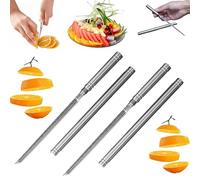 Couteau à fruits portatif polyvalent pour l'extérieur avec étui, mini-couteau à bâton en acier inoxydable, mini-couteau à bâton en acier inoxydable pour le camping en plein air (2pcs)