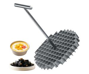 Couteau à grille en acier inoxydable, coupe-herbe, coupe uniforme, poignée ergonomique, pour desserts et thé au lait