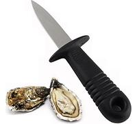 Couteau à huîtres avec œillet de suspension | Couteau pour fruits de mer | Ouvreur d'huîtres pratique | Ouvre-moule en acier inoxydable avec manche en plastique | Casse- huîtres avec protection des do