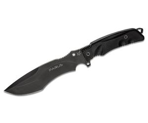 Couteau à lame fixe FOX FX-9CM06 Parus, lame recurve N690, manche en Forprene noir, étui en nylon