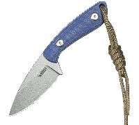 Couteau à lame fixe Kubey Bloom Manche en Micarta bleu Lame 2,60" Beadblast 14C28N KU411B