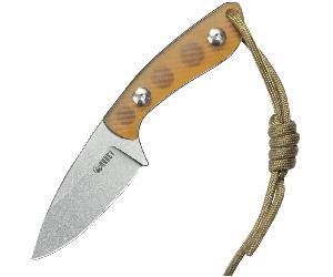 Couteau à lame fixe Kubey Bloom Ultem avec manche à fraisage diagonal 2,60" lame en 14C28N finition