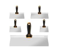 Couteau à mastic en acier inoxydable, 5 pièces, multi-usages, for cloisons sèches, grattoir peinture, couteau ruban, finition, réparation de trous